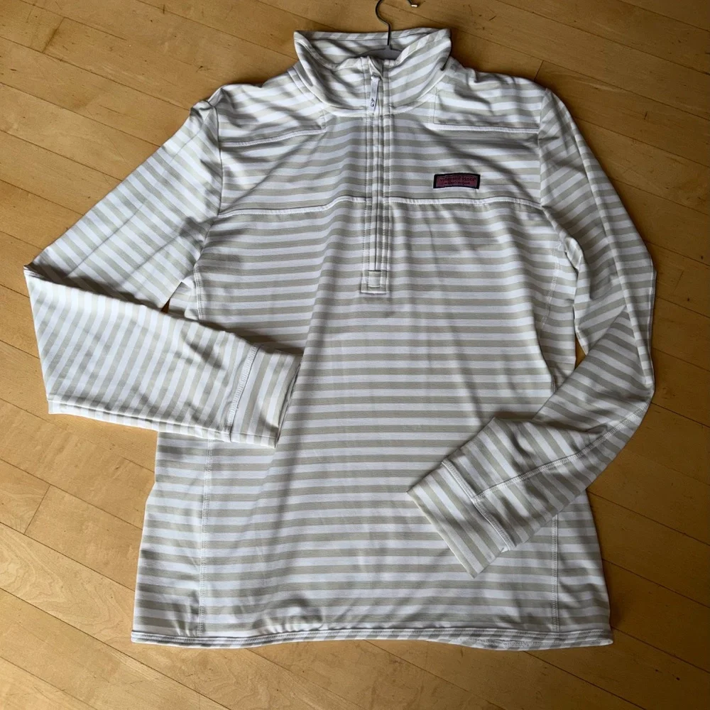 Vineyard Vines The Shep shirt tan/white, M, CB2583 - Picture 2 of 4